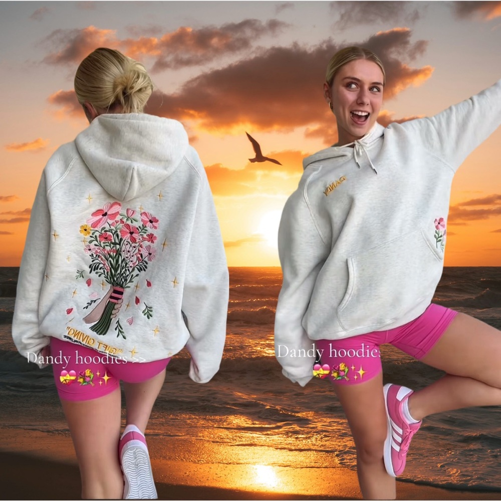 "Gift Giving" Oversized Lux Hoodie in Heather Gray